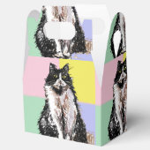Tuxedo Kat Schattige Katten Zwart Wit Pastel Regen Bedankdoosjes (Geopend)