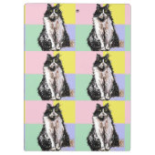 Tuxedo Kat Schattige Katten Zwart Wit Pastel Regen Klembord (Achterkant)