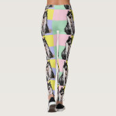 Tuxedo Kat Schattige Katten Zwart Wit Pastel Regen Leggings (Achterkant)