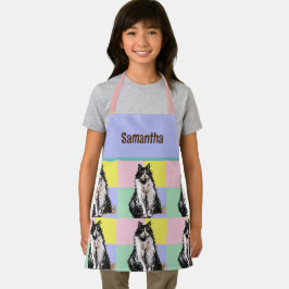 Tuxedo Kat Schattige Katten Zwart Wit Pastel Regen Schort