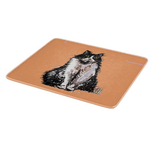 Tuxedo Kat Schattigee Katten Zwart Wit Sinaasappel Snijplank (Hoek)