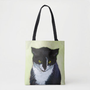 Tuxedo Kat Schilderij - Mooie Originele Kat Kunst Tote Bag