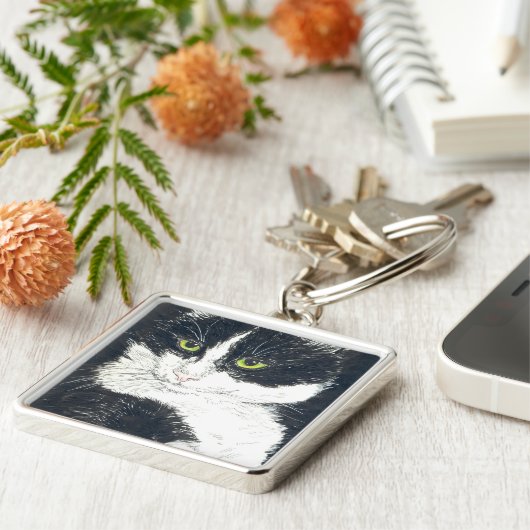 Tuxedo-kat Sleutelhanger (Zijkant)