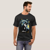 Tuxedo Kat Sterrennacht Van Gogh Kat Kunst Kat M T-shirt (Voorkant volledig)