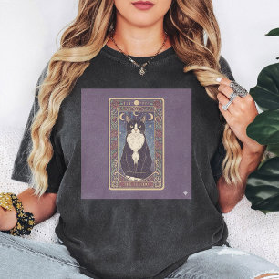 Tuxedo Kat Tarotkaart Hemelroos Kunst T-shirt