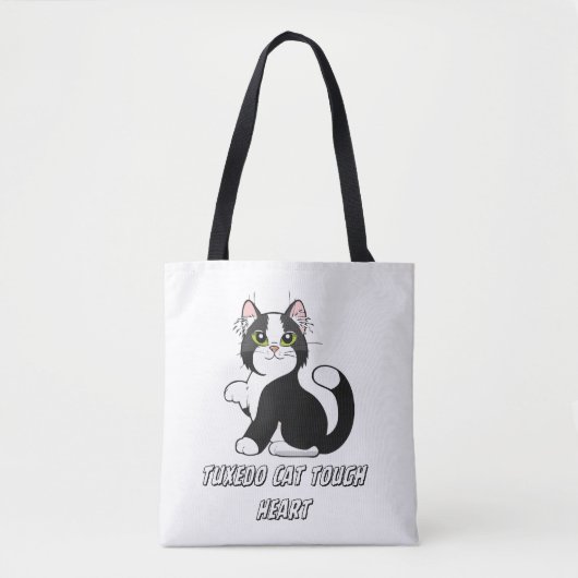 "Tuxedo Kat Tough Hart Cute Kitten Tote Tas" Bag (Voorkant)