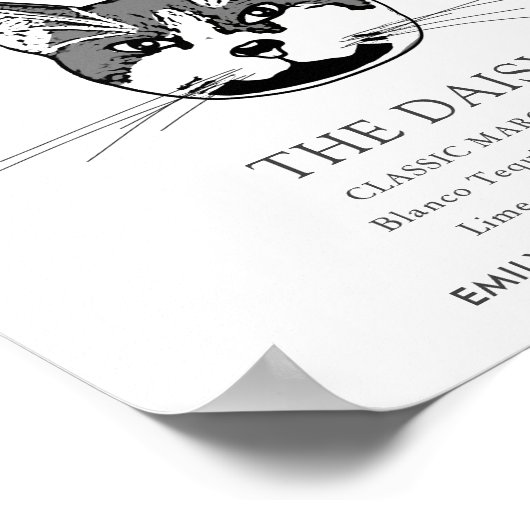 Tuxedo Kat Trouwhandtekening Drink Teken Poster (Hoek)