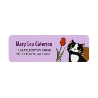 Tuxedo kat & tulp | Label retouradres