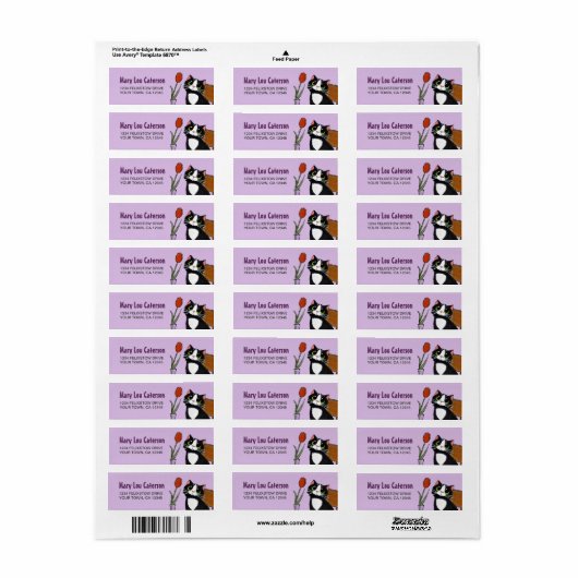 Tuxedo kat & tulp | Label retouradres (Full Sheet)