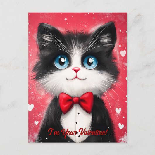 Tuxedo Kat Valentijn Feestdagenkaart (Voorkant)