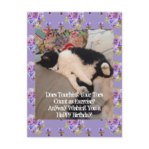 Tuxedo Kat Verjaardag Aanrakende Tenen Ansichtkaar