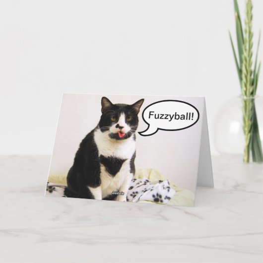 Tuxedo Kat Verjaardag Allan Humor Kaart (Achterkant)