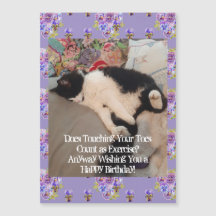 Tuxedo Kat Verjaardag Vingers Aanraken Magneet