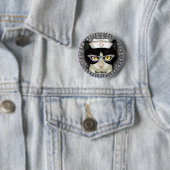Tuxedo Kat Verpleegster speld Ronde Button 5,7 Cm (In situ)