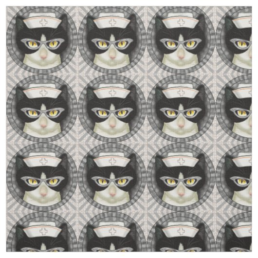 Tuxedo Kat Verpleegster Stof (Swatch)