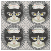 Tuxedo Kat Verpleegster Stof (Close Up)