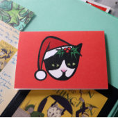 Tuxedo Kat Vrolijk Kerstfeest Kaart