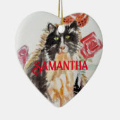 Tuxedo Kat Zwart-wit Childs Naam Decoratie (Rechts)