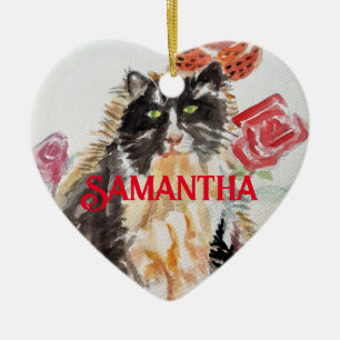 Tuxedo Kat Zwart-wit Childs Naam Decoratie