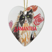 Tuxedo Kat Zwart-wit Childs Naam Decoratie (Links)