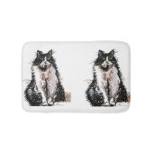 Tuxedo Kat Zwarte en Witte Katten Huisdieren Badma Badmat (Voorkant)