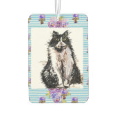 Tuxedo Kat Zwarte en Witte Katten Meisjes Blauwe B Luchtverfrisser (Achterkant)