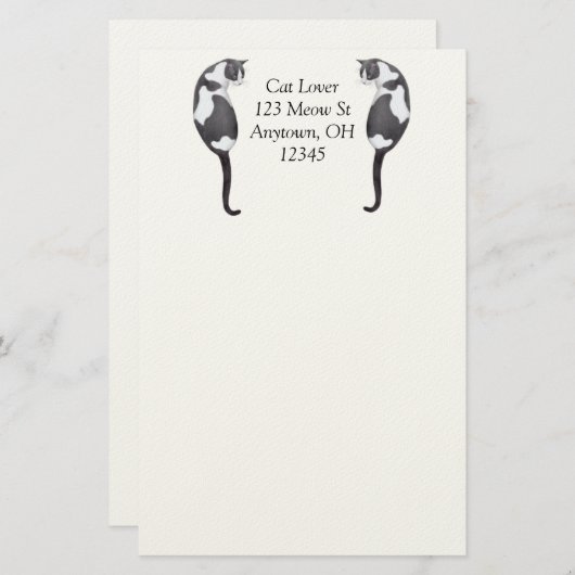 Tuxedo Katten Briefpapier (Voorkant / Achterkant)