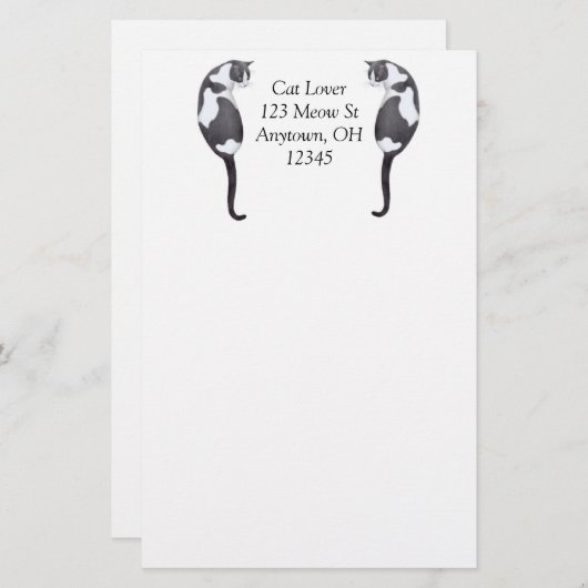  Tuxedo Katten Briefpapier (Voorkant / Achterkant)