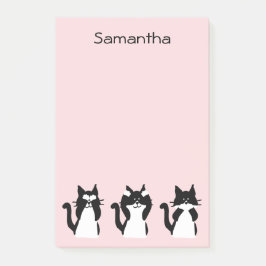 Tuxedo katten Drie Katten Bleek Roze Aangepast Post-it® Notes