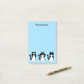 Tuxedo katten | Drie wijze katjes lichtblauw Post-it® Notes (Op bureau)