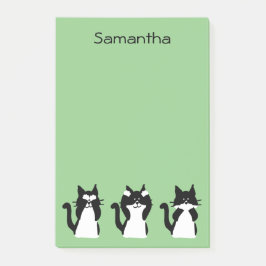 Tuxedo katten | Drie wijze katjes Lichtgroen Post-it® Notes