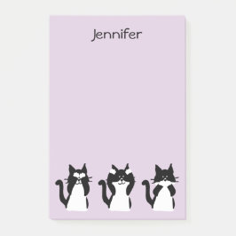 Tuxedo katten | Drie wijze katjes Lichtpaars Post-it® Notes
