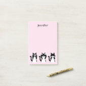 Tuxedo Katten | Drie Wijze Katten Lichtroze Post-it® Notes (Op bureau)