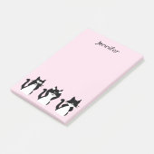 Tuxedo Katten | Drie Wijze Katten Lichtroze Post-it® Notes (Schuin)