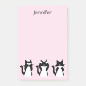 Tuxedo Katten | Drie Wijze Katten Lichtroze Post-it® Notes (Voorkant)