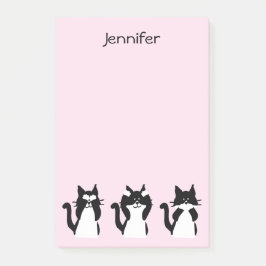 Tuxedo Katten | Drie Wijze Katten Lichtroze Post-it® Notes