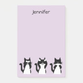 Tuxedo Katten | Drie Wijze Paarse Katten Post-it® Notes (Voorkant)