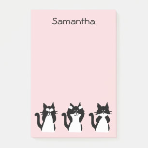 Tuxedo Katten Drie Wijze Poesjes Bleek Roze Maatwe Post-it® Notes