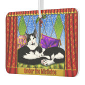 Tuxedo katten onder Mistletoe gepersonaliseerd Luchtverfrisser (Links)