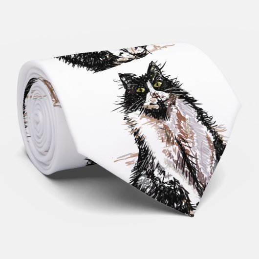 Tuxedo Katten Striped Black White Mannen Stropdas (Opgerold)