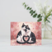 Tuxedo katten Valentijnsdag Briefkaart (Staand voorkant)