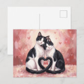 Tuxedo katten Valentijnsdag Briefkaart (Voorkant / Achterkant)