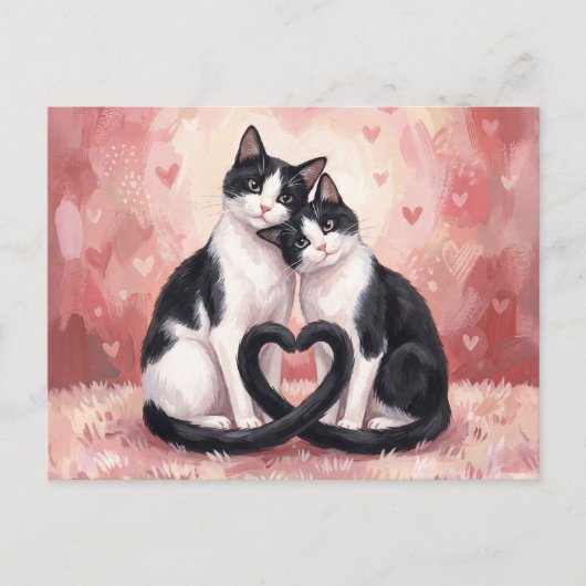 Tuxedo katten Valentijnsdag Briefkaart (Voorkant)