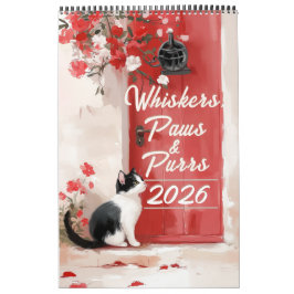 Tuxedo Kattenkalender 2026 – Zwart-wit Kattenkunst Kalender