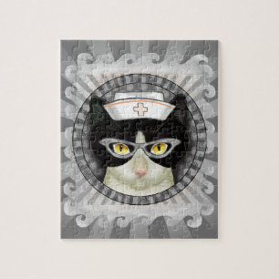 Tuxedo kattenverpleegkundige legpuzzel