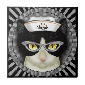 Tuxedo kattenverpleegkundige tegeltje