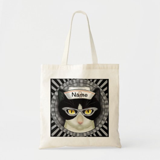 Tuxedo kattenverpleegkundige tote bag (Voorkant)