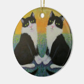 Tuxedo-kattenversiering Keramisch Ornament (Links)