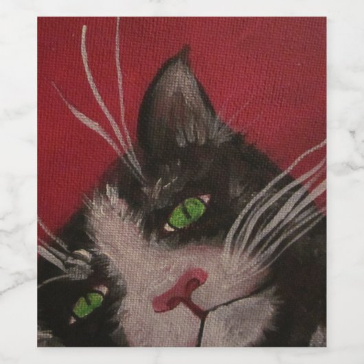 Tuxedo kattenwijn etiket (Enkel label)