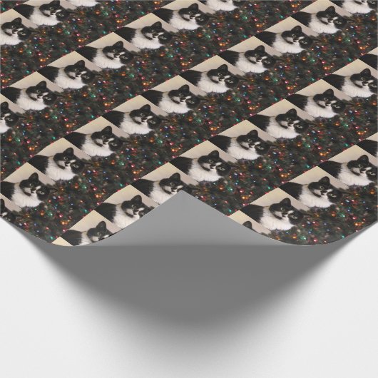 Tuxedo-kerstkat Cadeaupapier (Hoek)